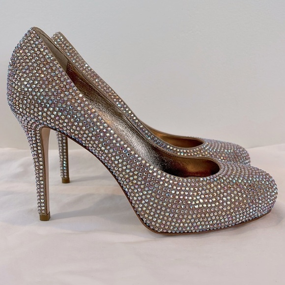 LE SILLA Shoes - LE SILLA Leather and rhinestone bling platform pumps size 37 7